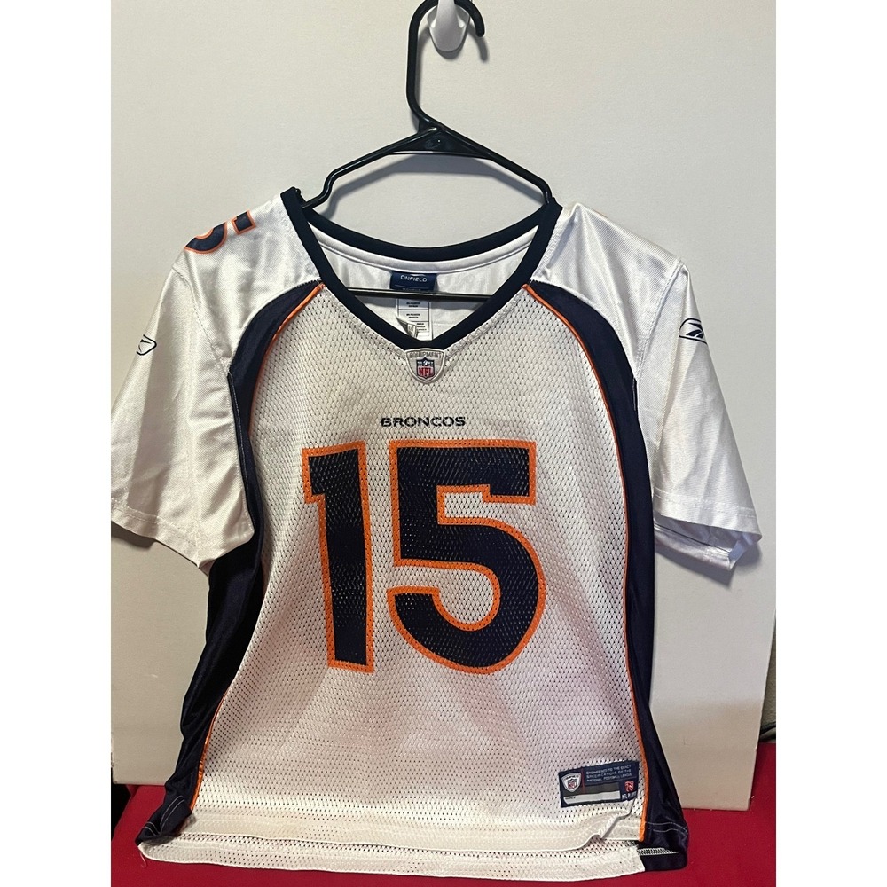 Reebok NFL Denver Broncos Tim Tebow #15 Jersey Womens Large White Navy Orange